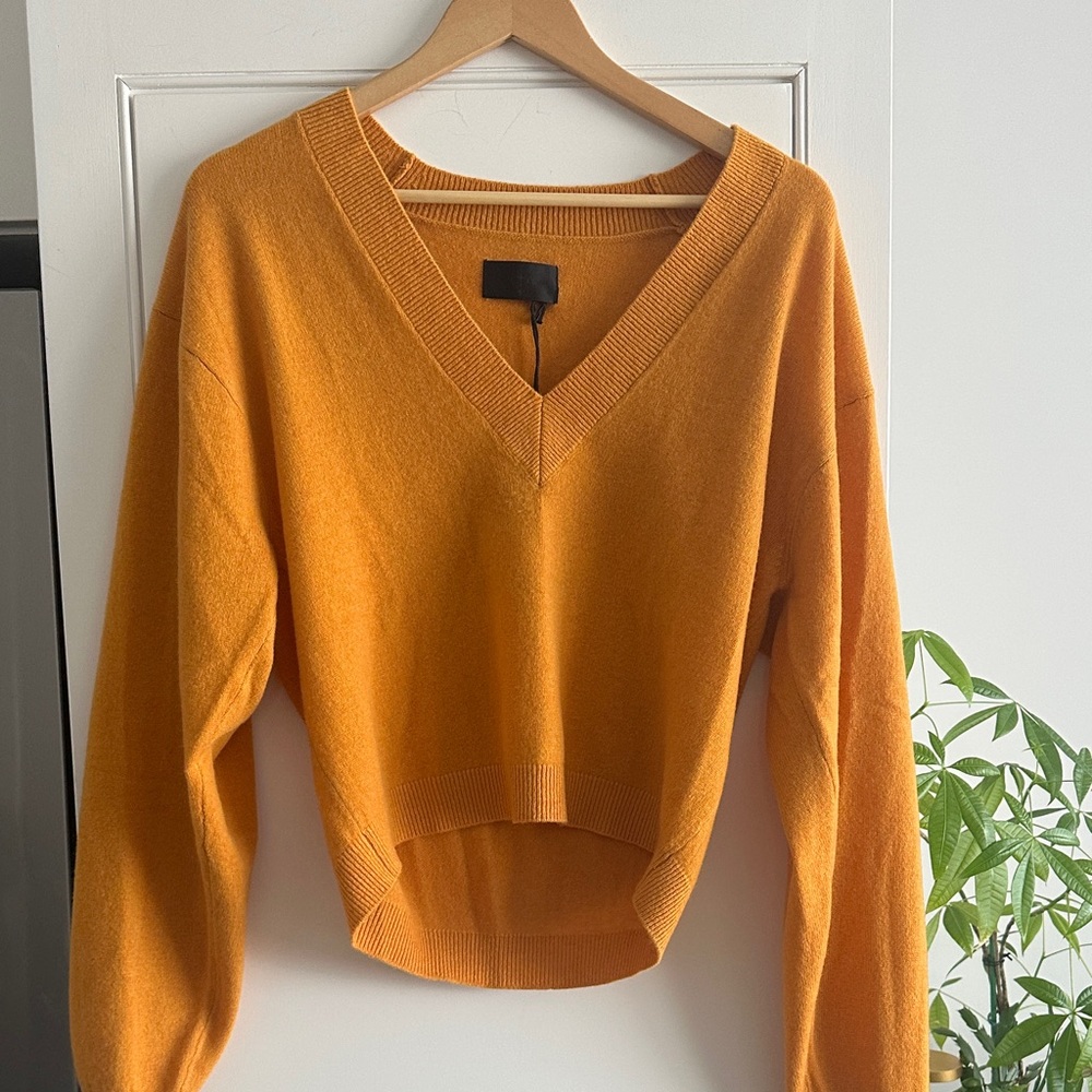 Orange Fringe Sweater